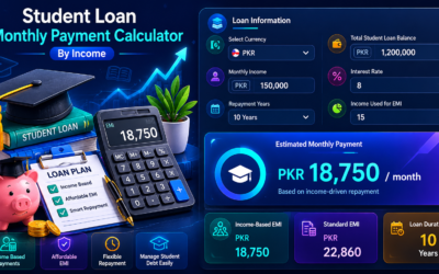 Student Loan Monthly Payment Calculator By Income — Calculate affordable student loan payments based on your monthly income and repayment plan.